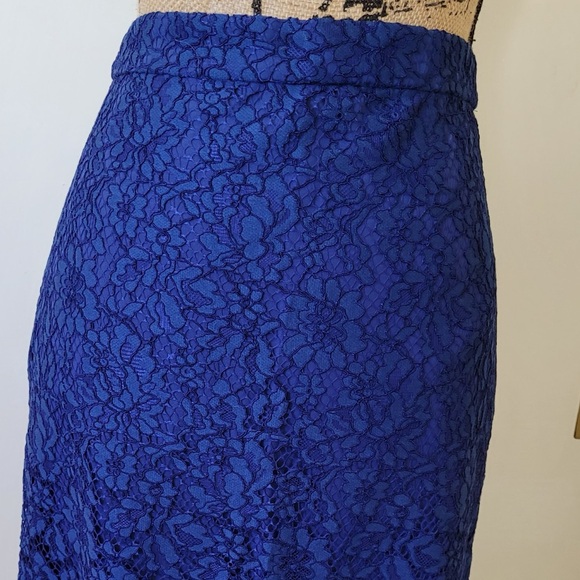 JCrew Lace Cobalt Skirt - Picture 4 of 7